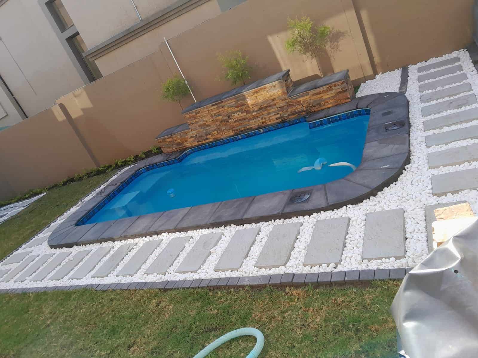 Chios Patio fibreglass pool installed by Cosmo Pools